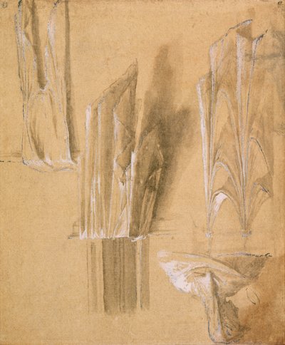 Profile Bust of a Woman and Studies of Draperies by Parmigianino